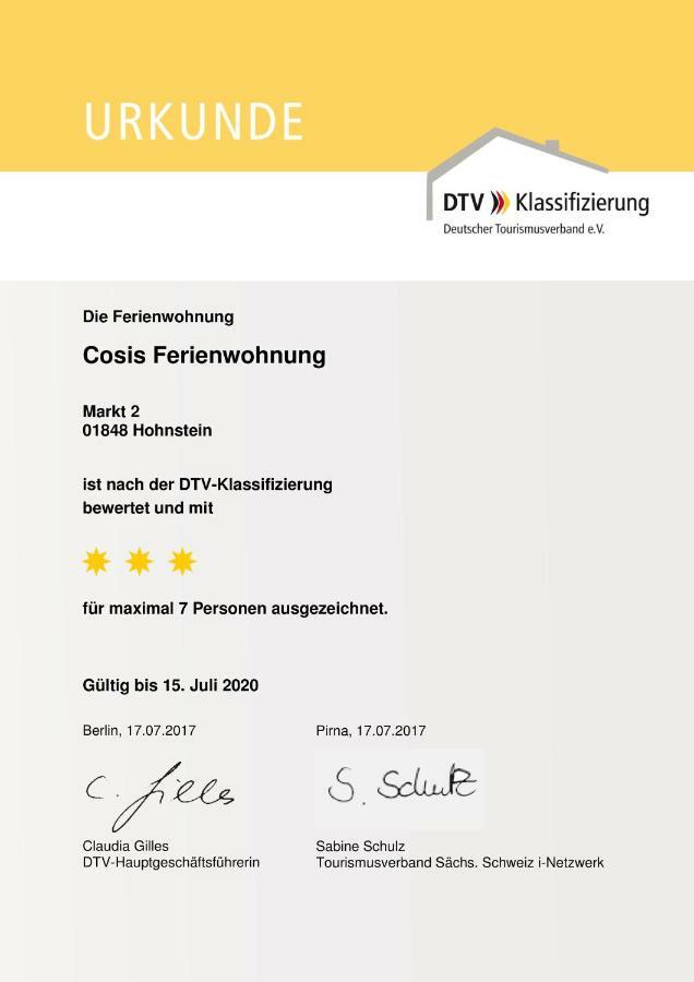 Cosis Ferienwohnung Hohnstein Exteriör bild